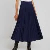 Anna Field Plisse A-line Midi Skirt - Falda Acampanada - Maritime Blue, Mujer -Anna Field Moda 9c4060d1a0304200b78aca3a1eb3f70e