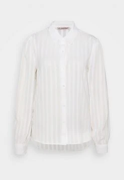 Anna Field Semi Sheer Blouse - Camisa - White, Mujer -Anna Field Moda 9f28d745fa7f4bf797be55f231d35bfa