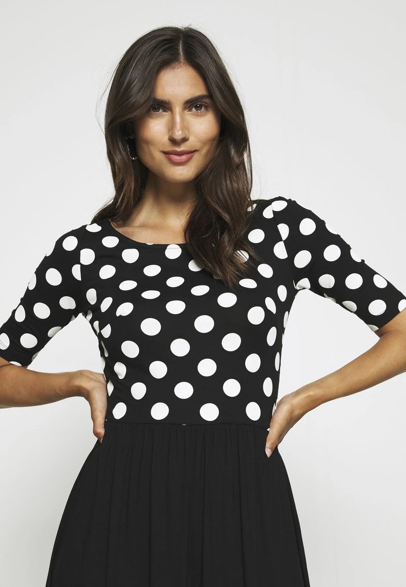 Anna Field BOAT NECK PRINT DRESS WITH SOLID SKIRT - Vestido Ligero - Black/white, Mujer 6 Anna Field BOAT NECK PRINT DRESS WITH SOLID SKIRT - Vestido Ligero - Black/white, Mujer - Imagen 4