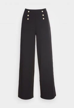 Anna Field BUTTON WAIST WIDE LEG PANTS - Pantalones - Black, Mujer -Anna Field Moda a4789d84cbc0447eb7ec484092525895