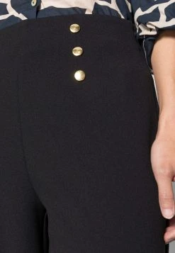 Anna Field BUTTON WAIST WIDE LEG PANTS - Pantalones - Black, Mujer -Anna Field Moda a902e981e26547c7aee866b4d1f87e93