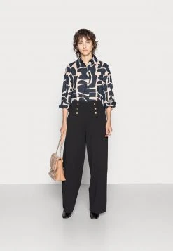 Anna Field BUTTON WAIST WIDE LEG PANTS - Pantalones - Black, Mujer -Anna Field Moda b0e39de049ea42d18dabe2b03587e620