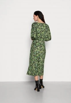 Anna Field Quarter Sleeves Elevated Casual Midi Dress - Vestido Informal - Black/green, Mujer -Anna Field Moda b151066a38fd49a788c644ac8fab7944