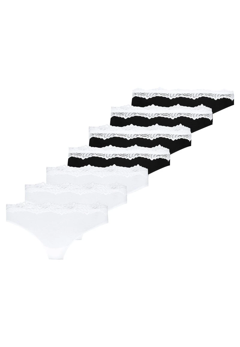 Anna Field CANDY 7 PACK THONG - COTTON/ LACE - Tanga - White/black, Mujer 3 Anna Field CANDY 7 PACK THONG - COTTON/ LACE - Tanga - White/black, Mujer