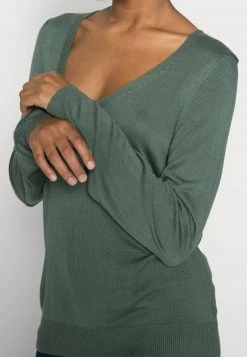 Anna Field OPEN V NECK JUMPER - Jersey De Punto - Green, Mujer -Anna Field Moda b46a206809cd4e198549cf6f841cb4e8