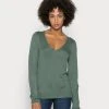 Anna Field OPEN V NECK JUMPER - Jersey De Punto - Green, Mujer -Anna Field Moda b67daf017c51403fbd098bcbe6d02be4