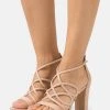 Anna Field LEATHER - Sandalias De Tacón - Beige, Mujer