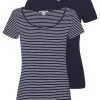 Anna Field 2 PACK - Camiseta Estampada - Navy/white, Mujer -Anna Field Moda bddd86b448ce4610b8f6636685a53960