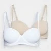 Anna Field 2 PACK - Sujetador Sin Tirantes/multiescote - White/nude, Mujer