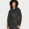 Anna Field DOUBLE BREASTED COAT WITH HOOD - Abrigo Clásico - Mottled Dark Grey, Mujer