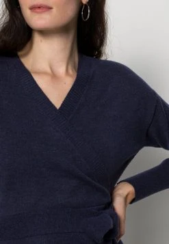 Anna Field WRAP OVER MIDI DRESS - Vestido De Punto - Dark Blue, Mujer -Anna Field Moda cca6598df7504b809e91e58a72f7720b