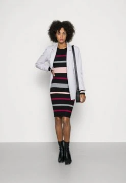 Anna Field REGULAR FIT STRIPES DRESS - Vestido De Punto - Black/red/pink, Mujer -Anna Field Moda d0dff9a257984177be717d5c5eebe21a