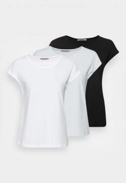 Anna Field 3 PACK - Camiseta Básica - Black/white/light Blue, Mujer -Anna Field Moda d15e484665a1498e88b3c3212fe81267