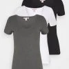 Anna Field 3 PACK - Camiseta Básica - Black, White, Mujer -Anna Field Moda d8673abc075746a285714e911a623aef