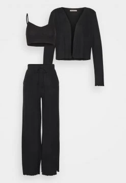 Anna Field 3 PIECE COSY RIB SET - Pijama - Black, Mujer -Anna Field Moda de0af8121ce34f97b15b037f0610335d