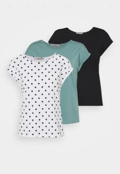 Anna Field 3 PACK - Camiseta Estampada - Light Blue/white/black, Mujer -Anna Field Moda de434a516621416a8f3e17b2b70a57fa
