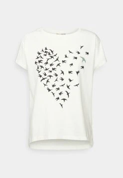 Anna Field MANDALA BIRD HEART TEE - Camiseta Estampada - White, Mujer