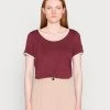 Anna Field Camiseta Básica - Dark Red, Mujer