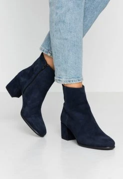 Anna Field LEATHER BOOTIES - Botines - Dark Blue, Mujer