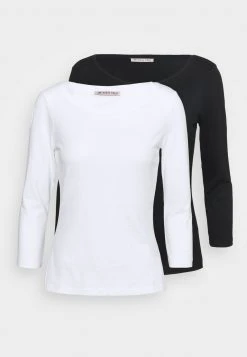 Anna Field 2 PACK - Camiseta De Manga Larga - White/black, Mujer -Anna Field Moda e9103d8e05a6451786eb0ce01a8aec49