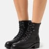 Anna Field Botines Con Cordones - Black, Mujer