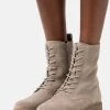 Anna Field LEATHER - Botines Con Cordones - Taupe, Mujer