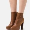 Anna Field Botines Con Plataforma - Cognac, Mujer