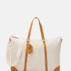 Anna Field Bolsa De Fin De Semana - Off-white/cognac, Mujer