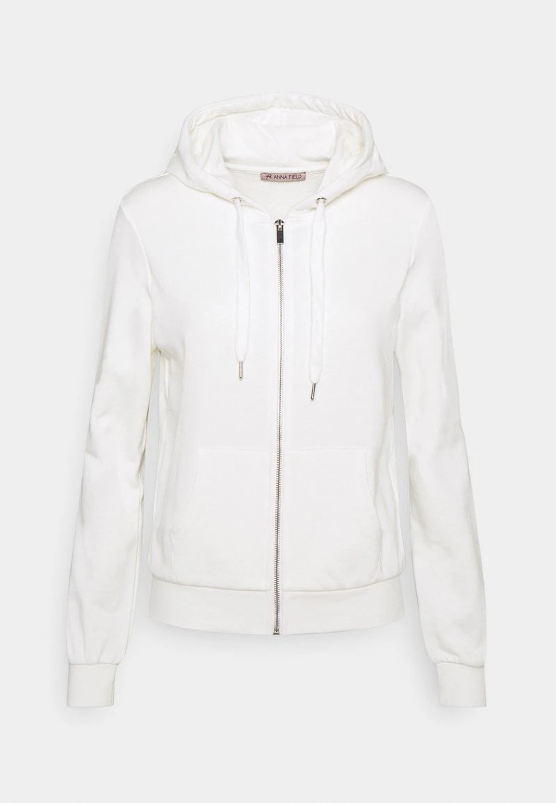 Anna Field SLIM FIT SWEAT JACKET - Sudadera Con Cremallera - Off-white, Mujer 3 Anna Field SLIM FIT SWEAT JACKET - Sudadera Con Cremallera - Off-white, Mujer